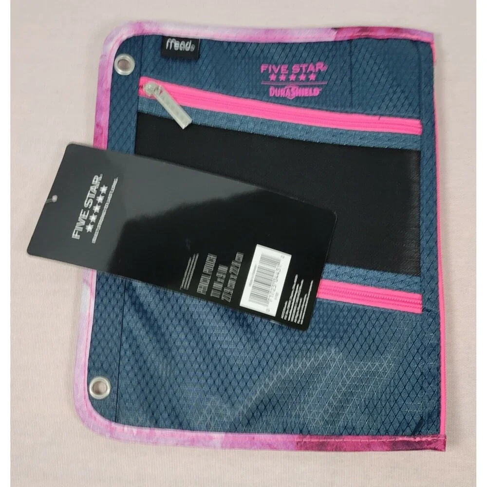 PENCIL POUCH MEAD FIVE STAR 3 COMPARTMENTS ZIPPER CASE 3 RING  11 X 8.75